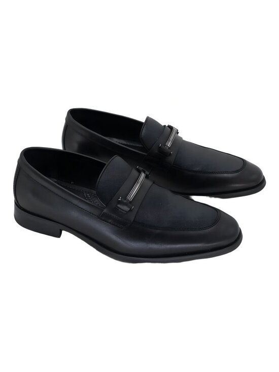 Alfani Men\'s Jennerr Genuine Leather Bit Slip-On Loafers Black Leather 9.5M